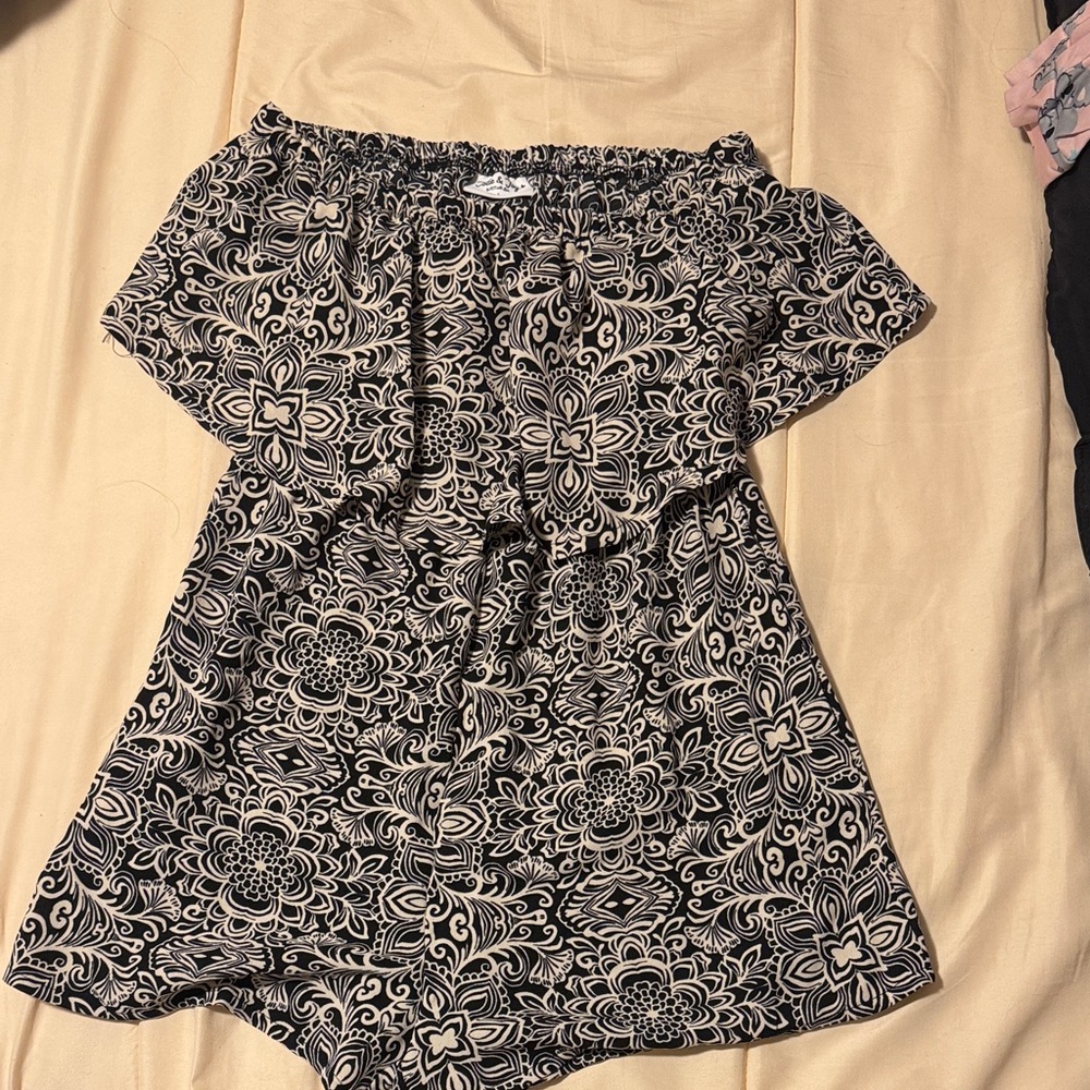 Floral Black and Cream Jumpsuit